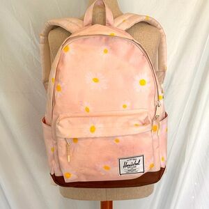 Herschel Backpack, Pink with Daisy Pattern